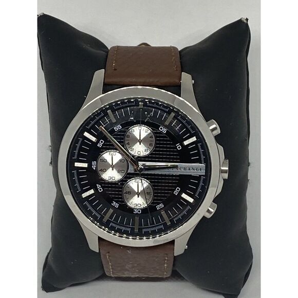 Armani Exchange AX2152 Men's Leather Analog Black Dial Quartz Wrist Watch XR760